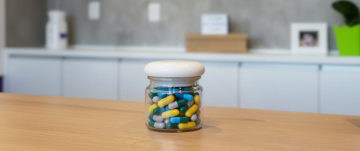Cápsulas de medicamento veterinário